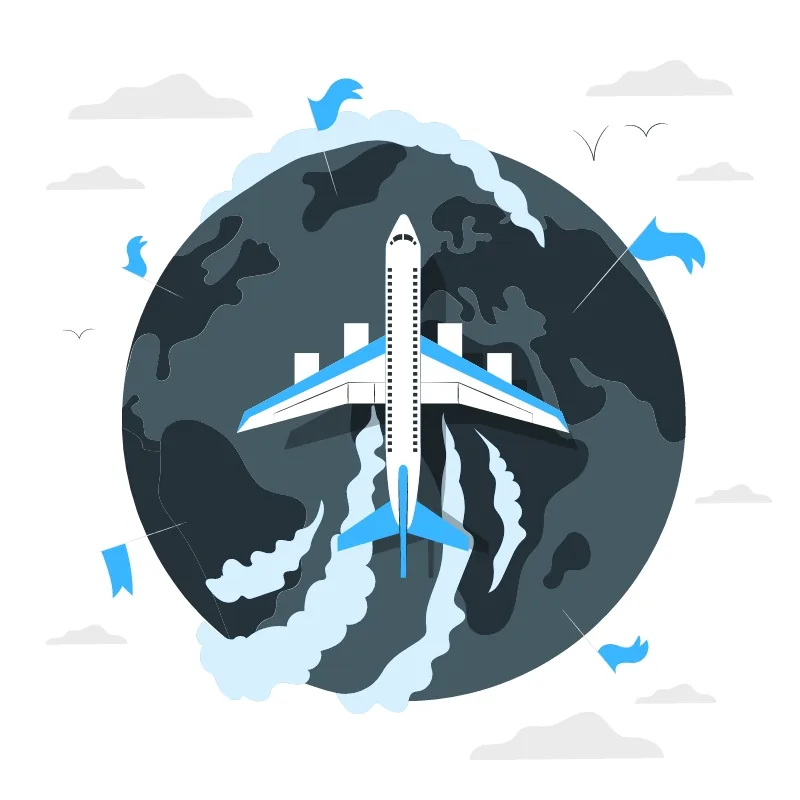 Ilustração de viagem internacional